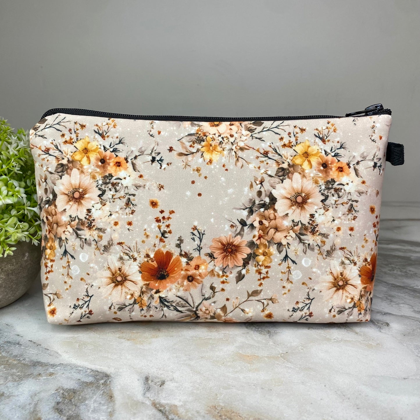 Pouch - Floral Tan Orange