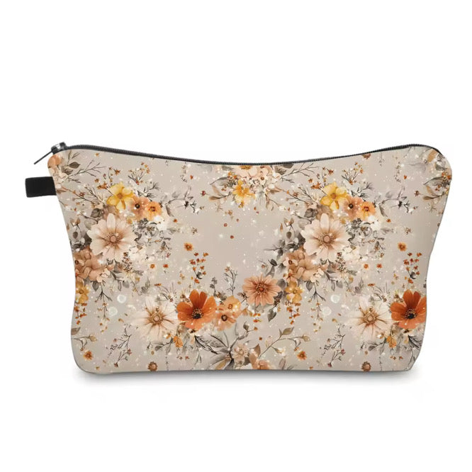 Pouch - Floral Tan Orange
