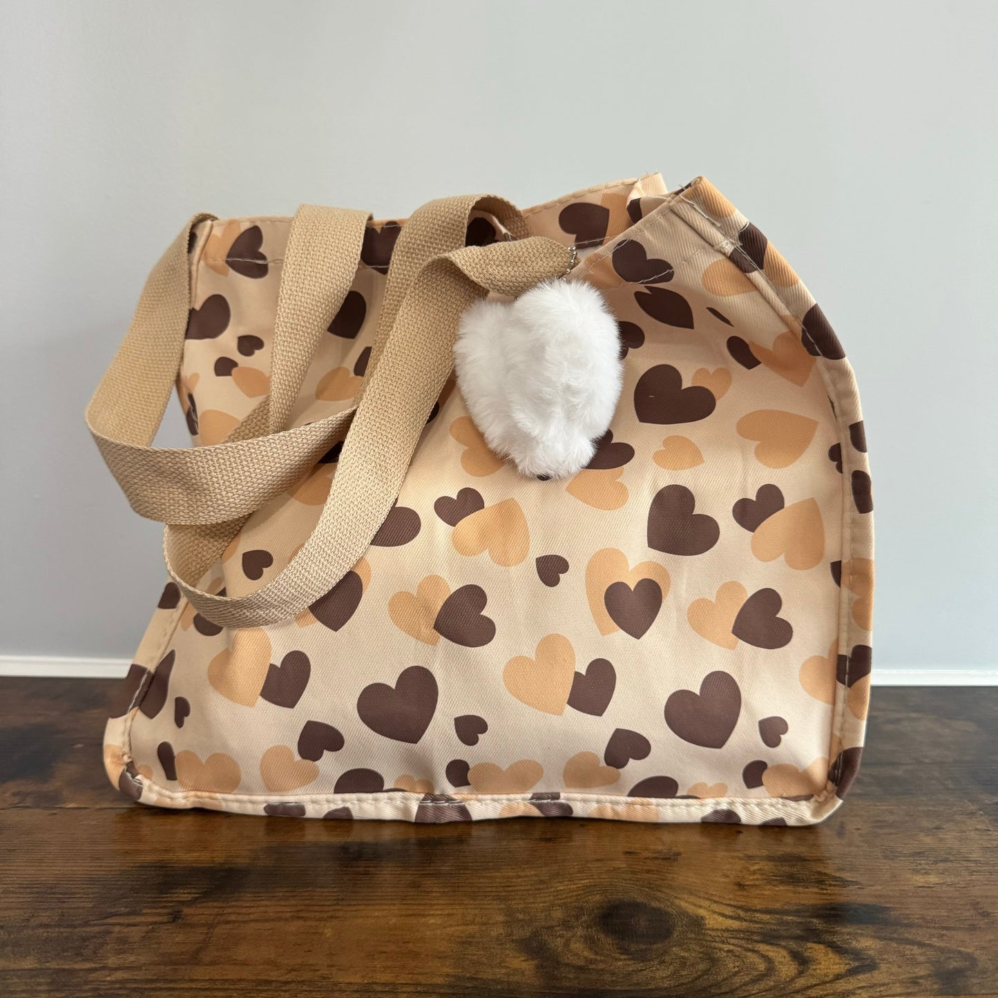 Tote Bag - Heart Brown + Tan