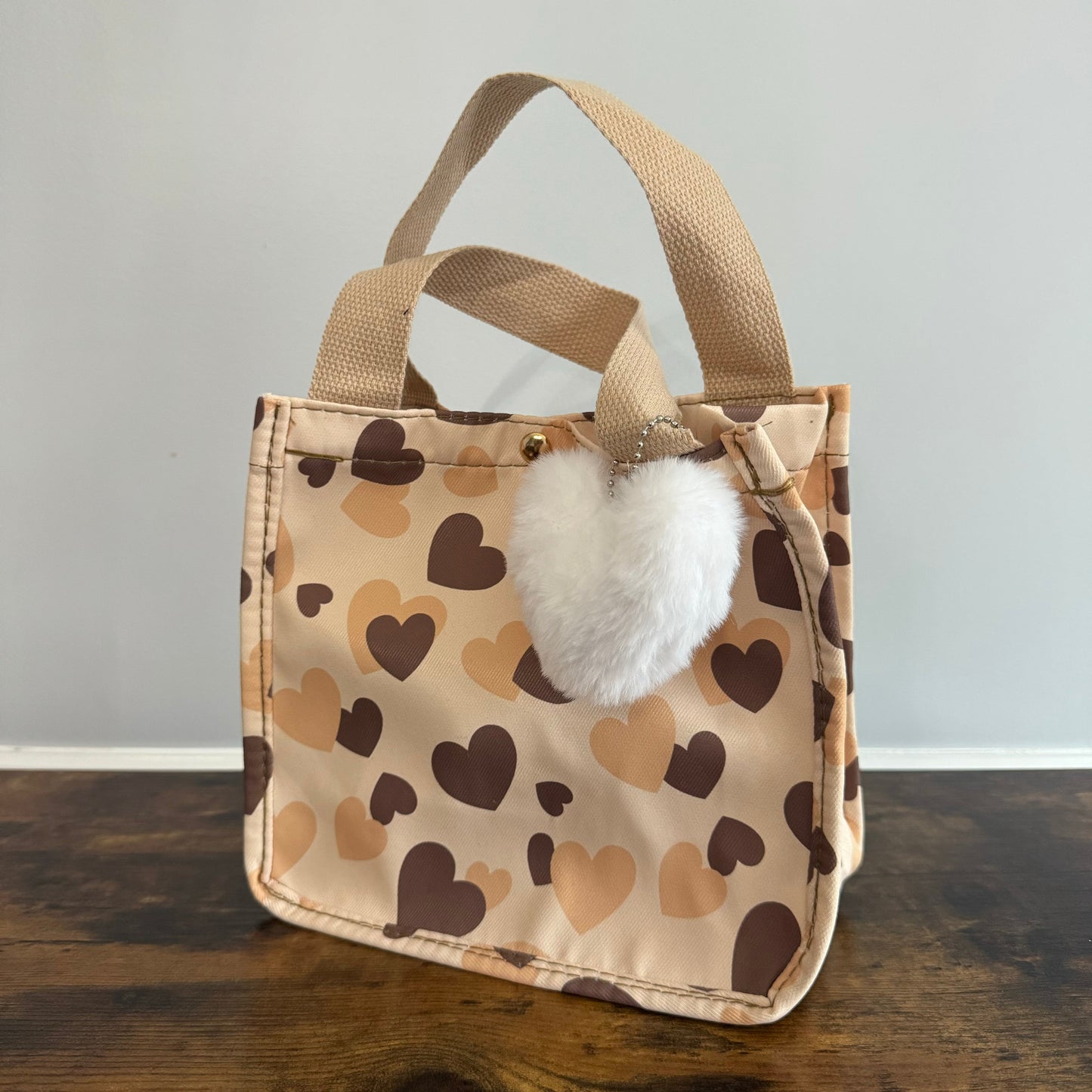 Tote Bag - Heart Brown + Tan