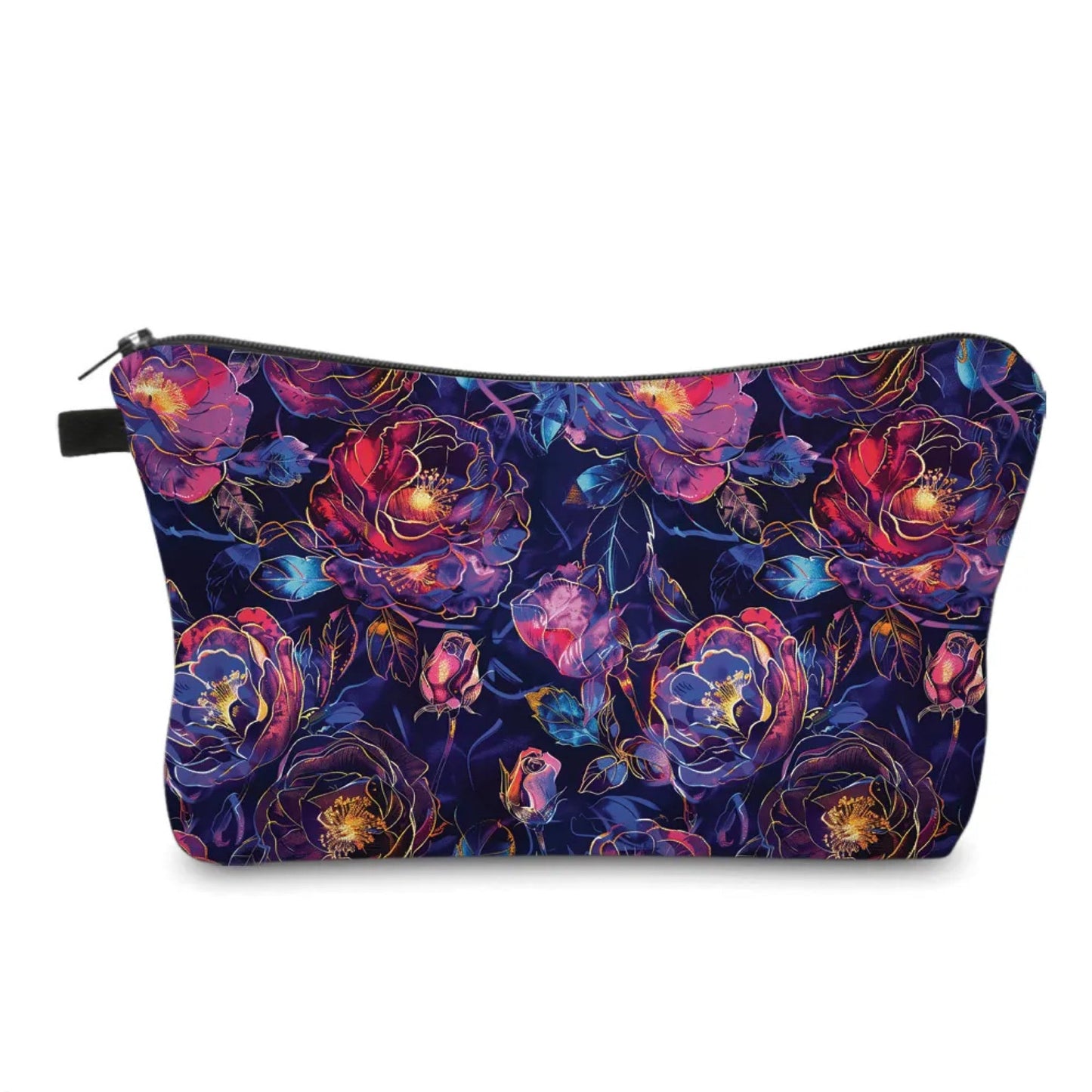 Pouch - Floral Roses on Blue