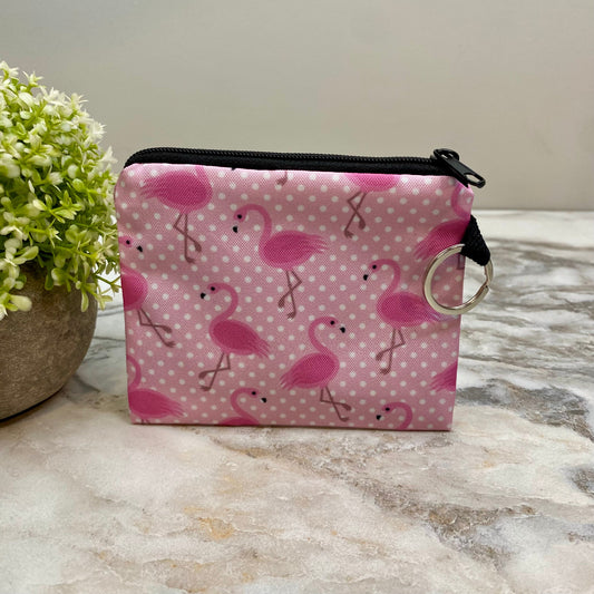 Mini Pouch - Flamingo Polkadot