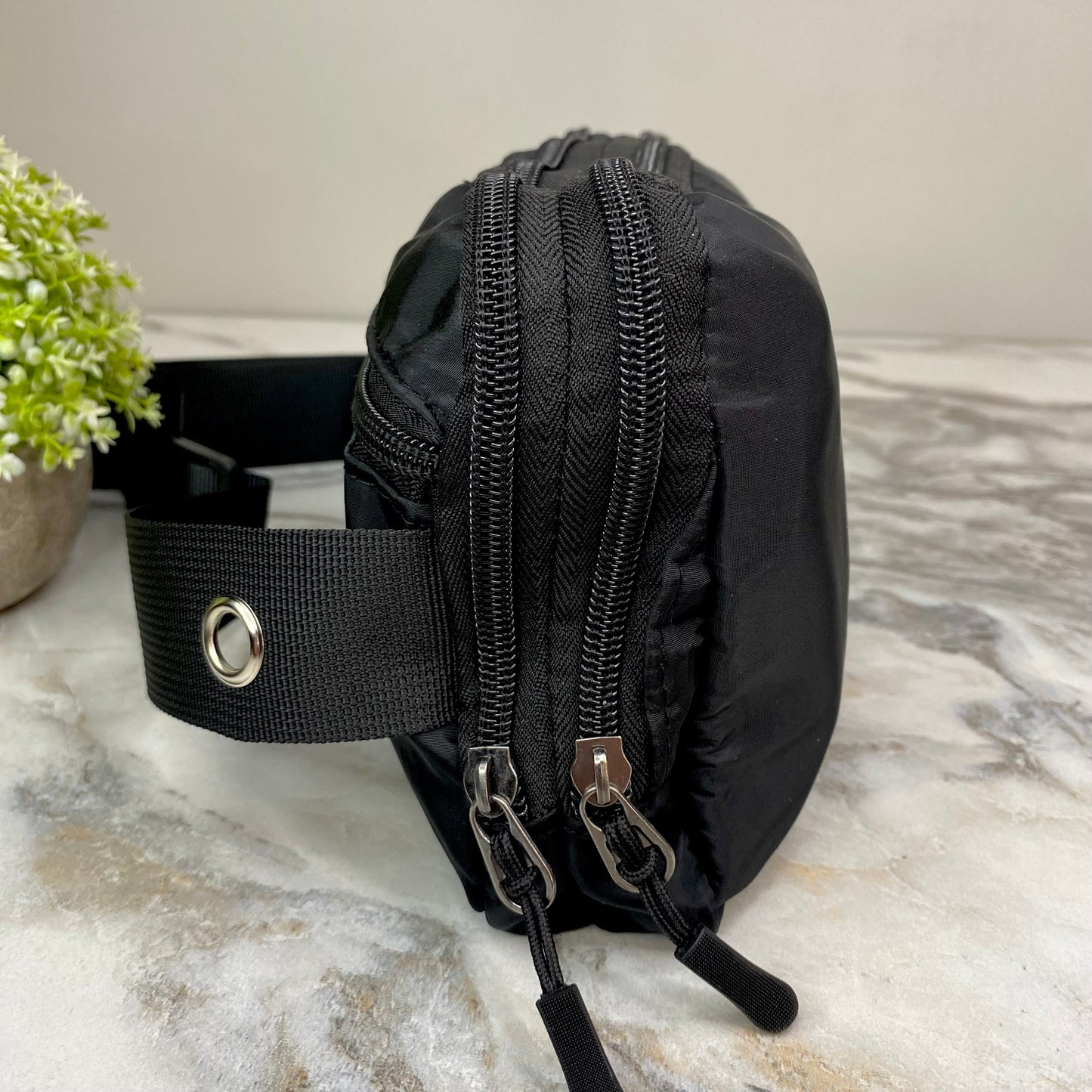 Nylon Belt Bag - Crossbody + Fanny - Black