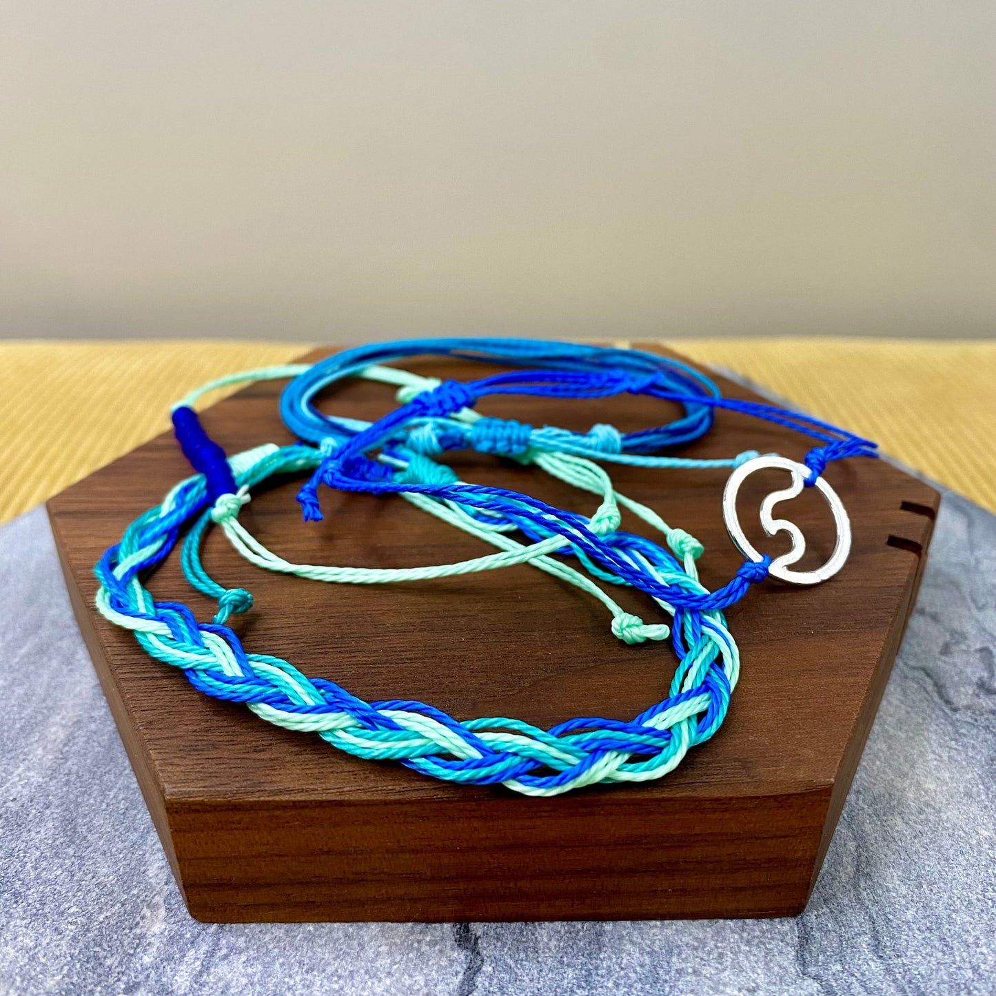 Bracelet Pack - Adjustable String Blue Aqua Wave