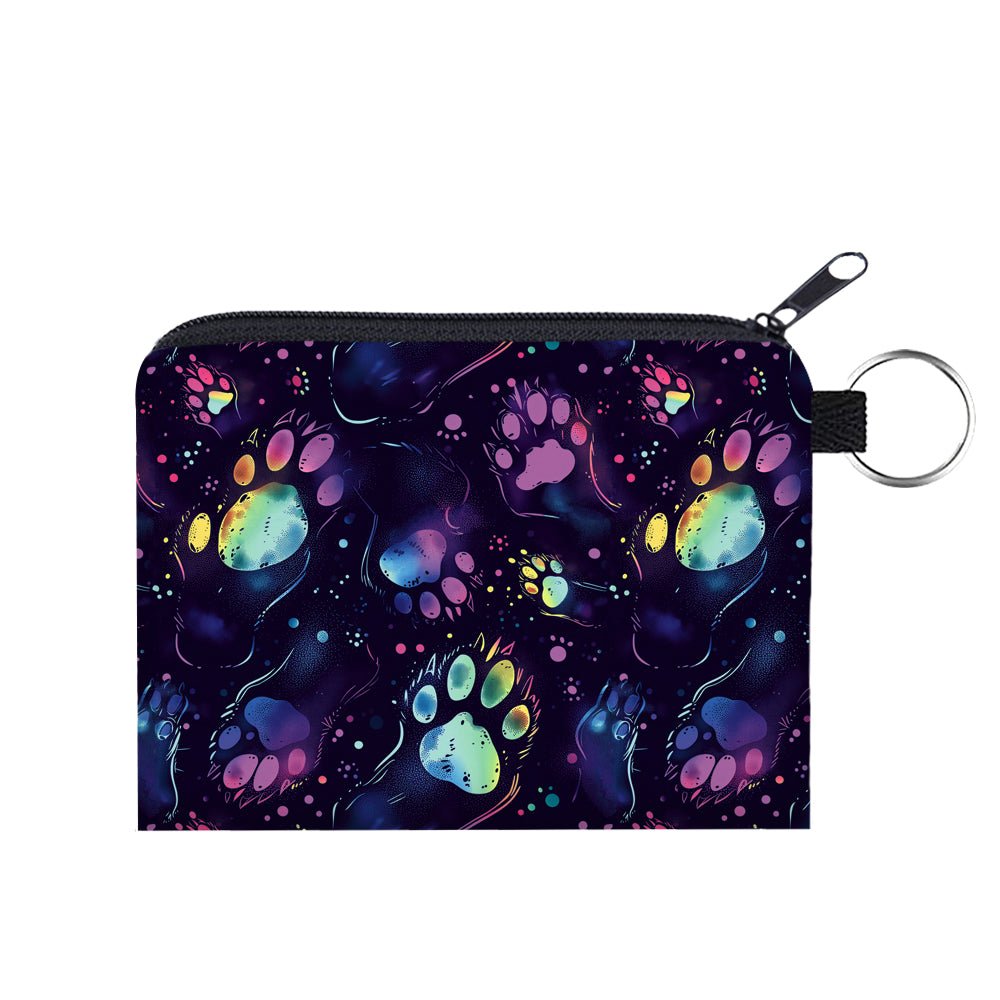 Mini Pouch - Neon Paw Rainbow