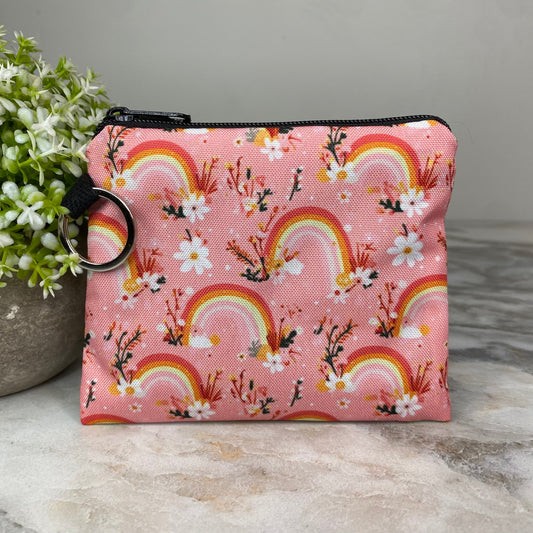Mini Pouch - Rainbow Floral Yellow Orange Pink