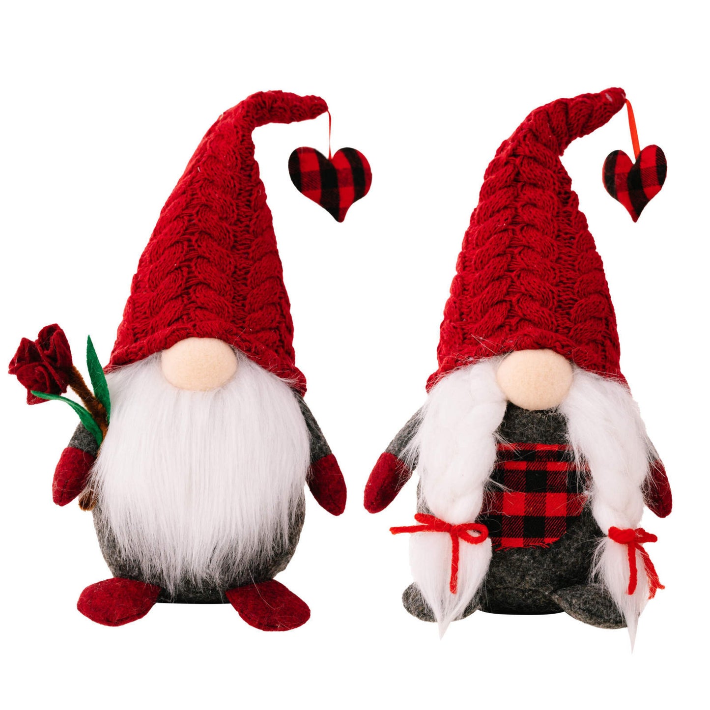 Gnome - Valentine #4 - Plaid Heart - PREORDER 12/12-12/15