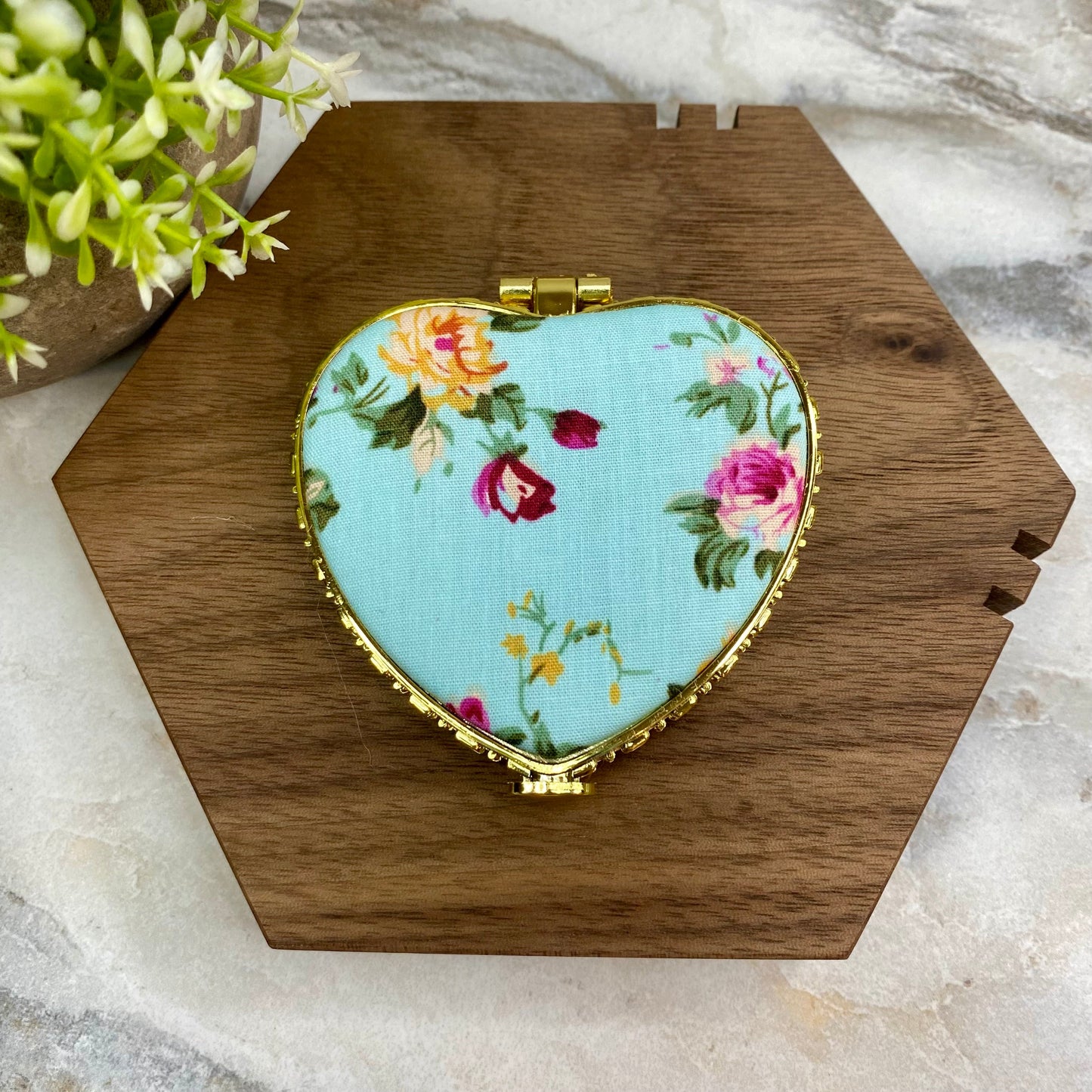 Compact Mirror - Blue Floral