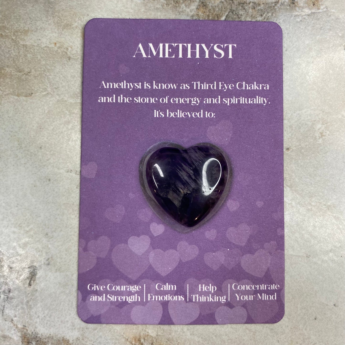 Heart Stone & Description Card