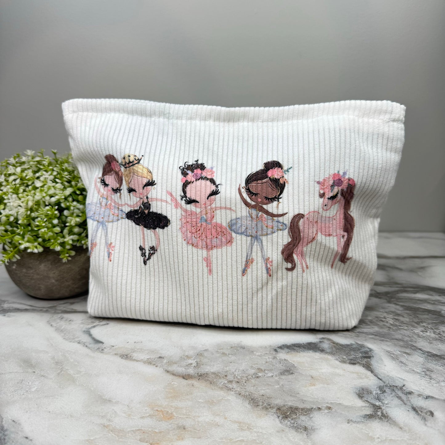 Corduroy Zip Pouch - Ballerina