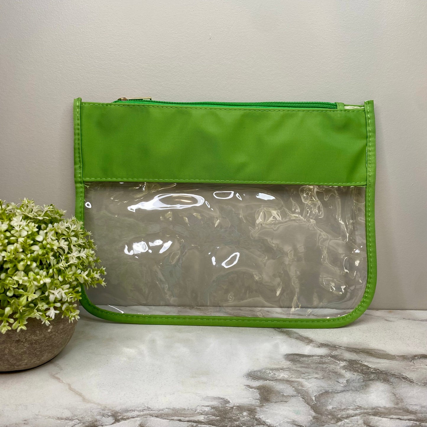 Pouch - XL Clear Zip - Lime Green