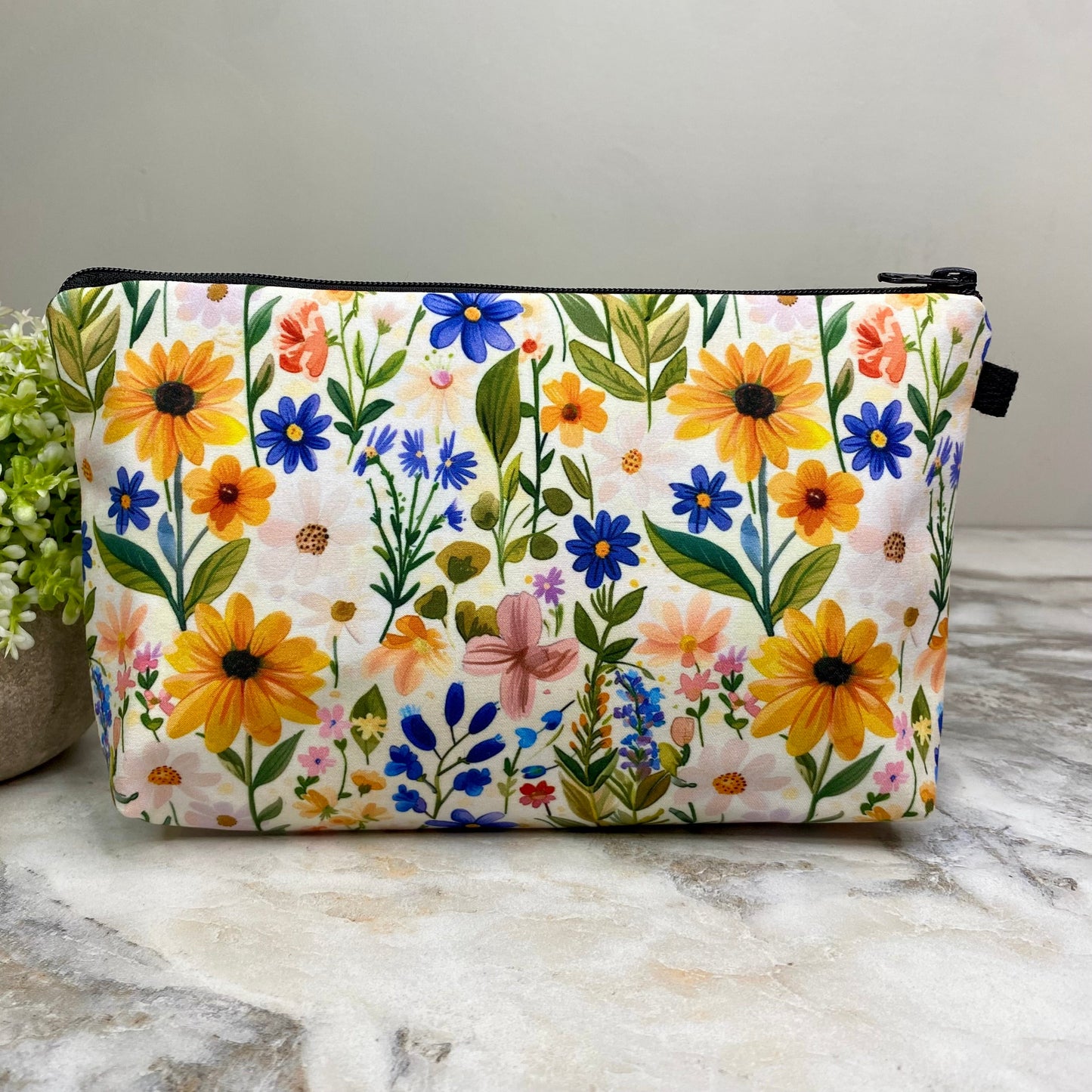 Pouch - Floral Yellow Blue