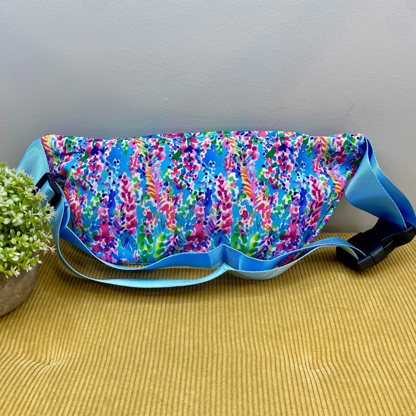 Fanny Pack Waist Bag - Blue Watercolor Floral