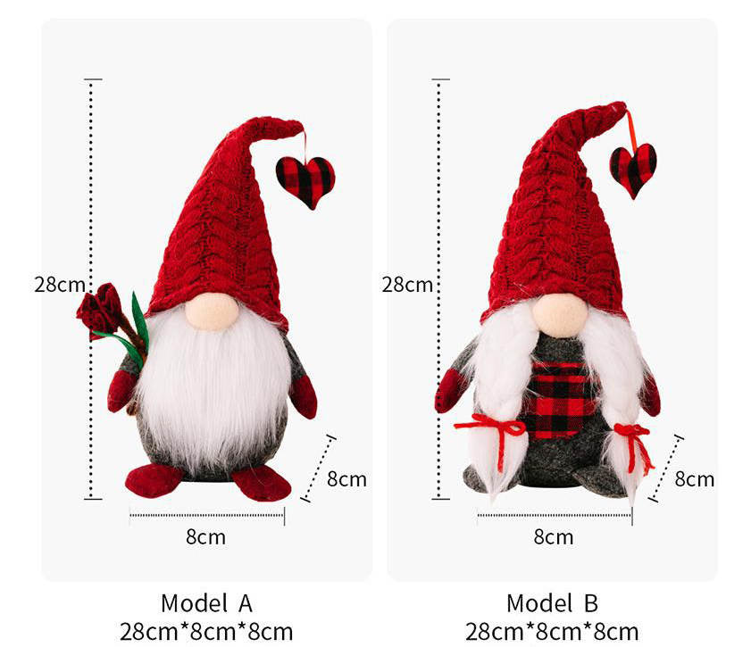 Gnome - Valentine #4 - Plaid Heart - PREORDER 12/12-12/15