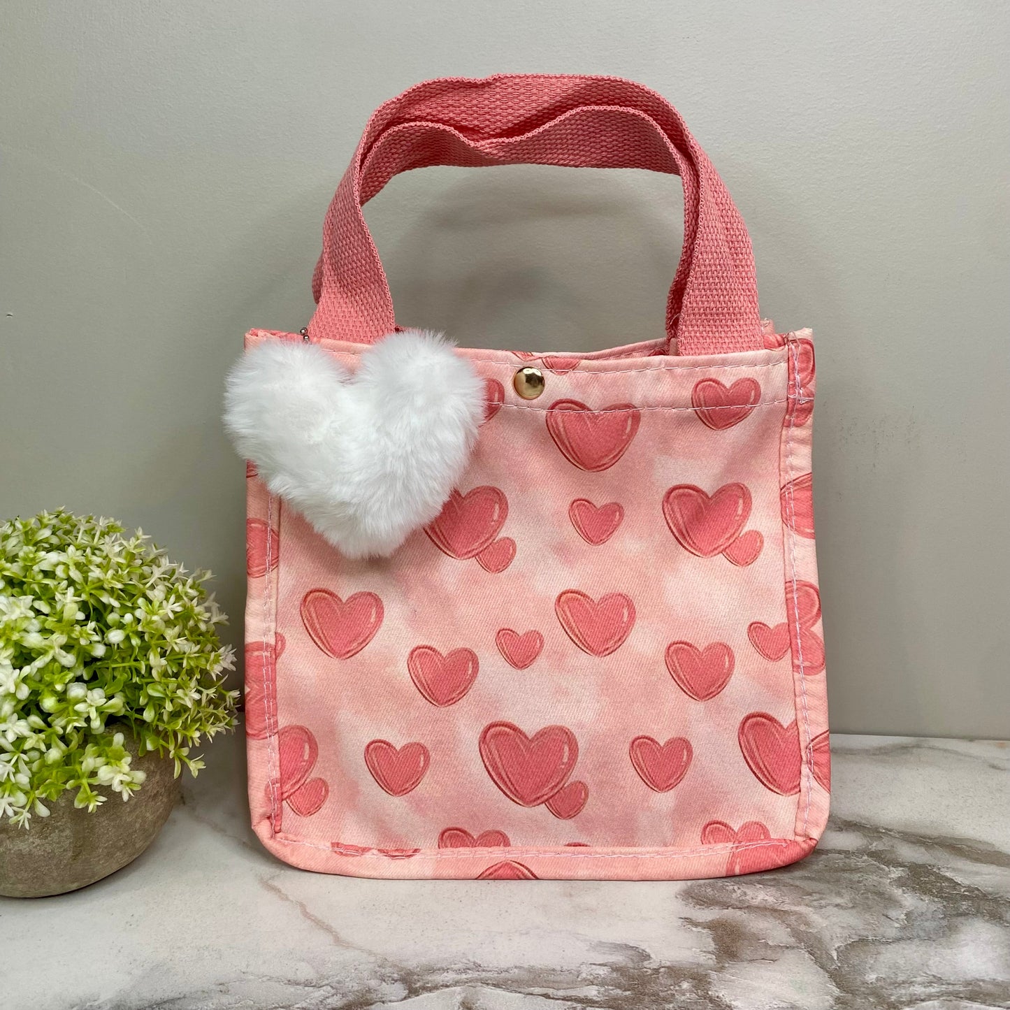 Heart Tote Bag - Light Pink