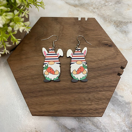 Wood Dangle Earring - Easter - #8