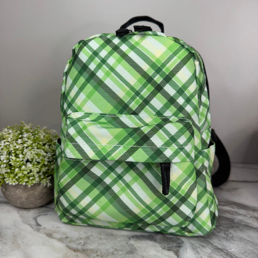Mini Backpack - Green Plaid