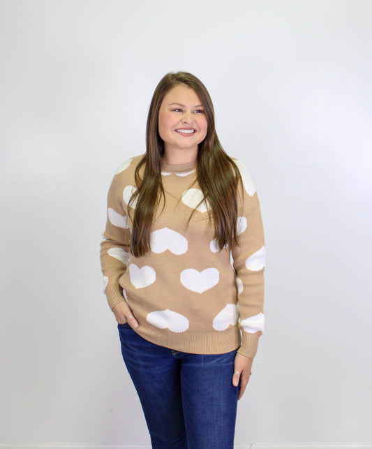 Brown Heart Sweater LT