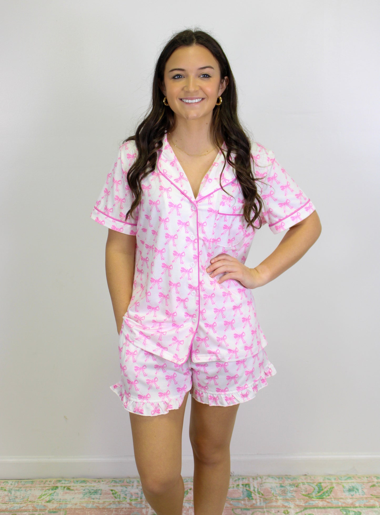 Pink Bow Ruffle Pajamas LT