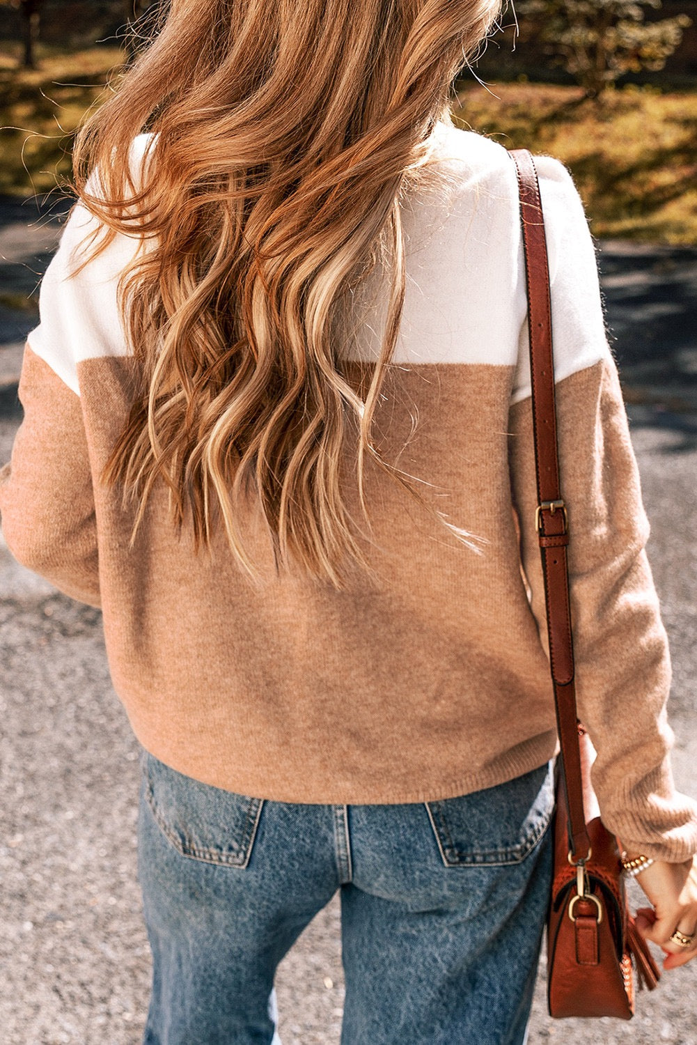 Khaki Colorblock Sweater Top RTS