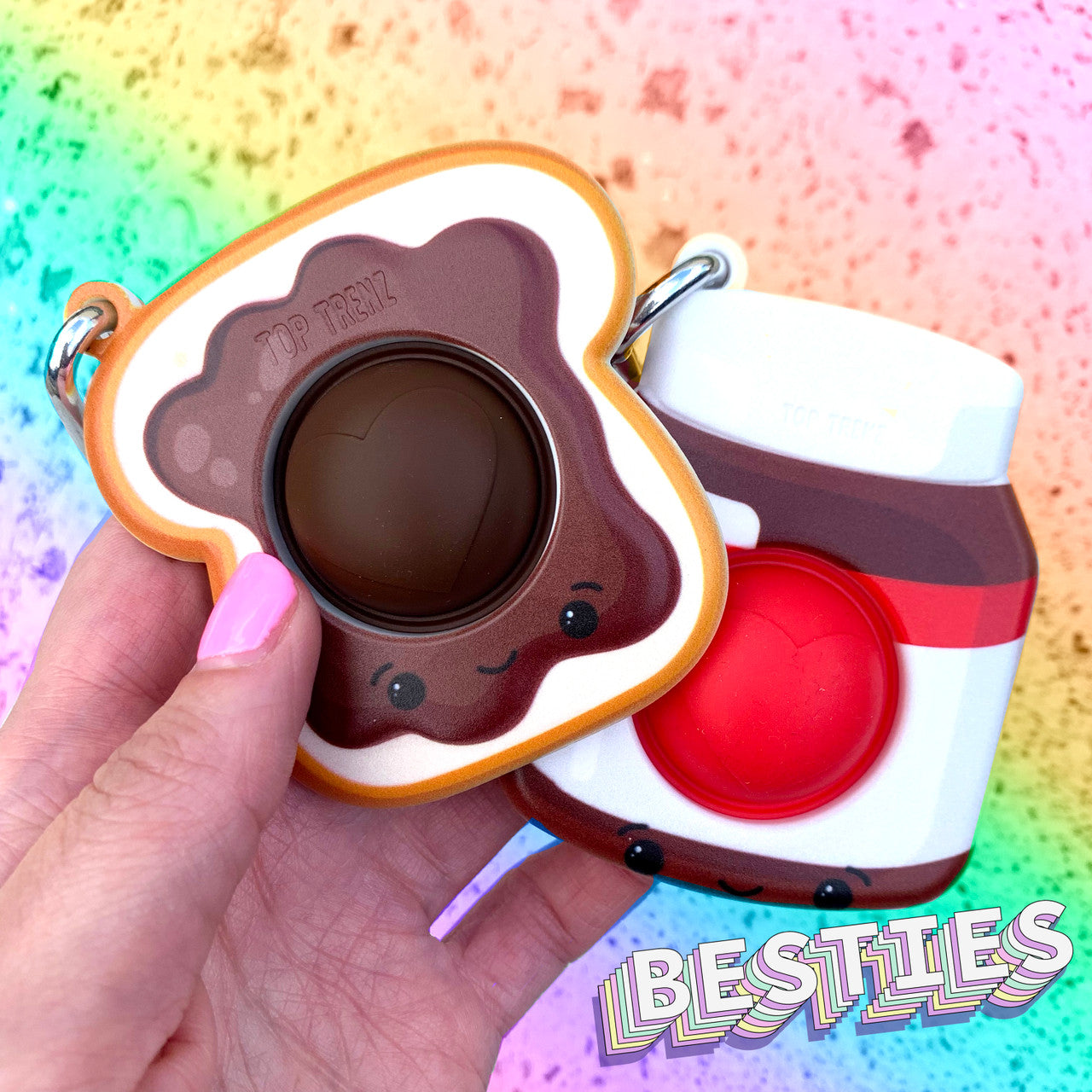 OMG Mega Pop Best Friend Keychain Toy - Hazelnut Spread & Toast